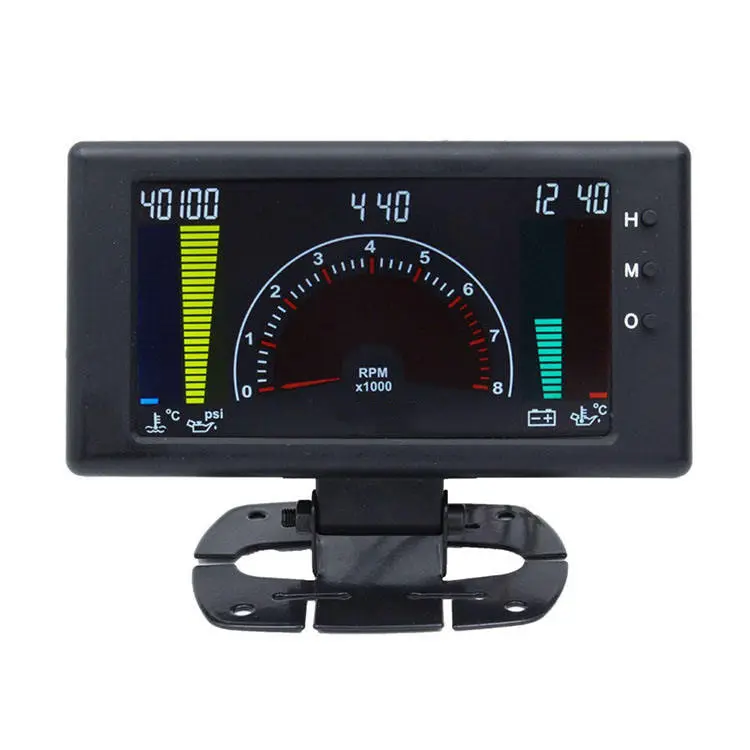 5 "Lcd 6 In 1 Meerdere Functie Racing Meter Toerenteller, Volt, Klok, Rpm, water Temp, Olie Druk Auto Auto Gauge