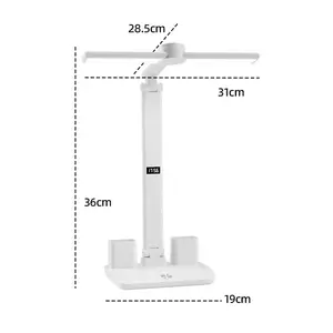 Aangepaste Led Bureaulamp Dimbare Touch Met Tijdtype-C Poort Leeslamp Met Pennenhouder Led Tafellamp