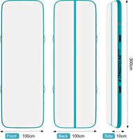 Tapis de gymnastique gonflable AirTrack bleu chaud 3m/4m/5m/6m, matelas de yoga en PVC Drop Stitch 4''/6'' d'épaisseur, marque YASKA