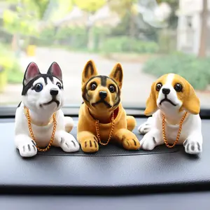 सिर हिलाने वाले कुत्ते को हिलाने वाले खिलौने प्यारे बोबलहेड पिल्ला गुड़िया स्विंग कार गहने घर ऑटो इंटीरियर डेकोर कार डैशबोर्ड खिलौने