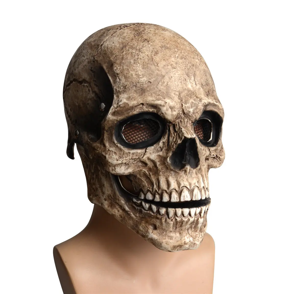 Masque complet d'os de tête de Halloween effrayant de vente chaude avec la bouche mobile pour la partie de cosplay