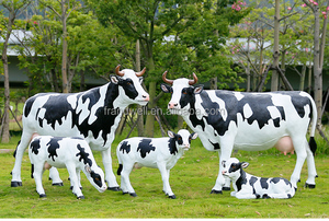 Nouveaux produits <span class=keywords><strong>ferme</strong></span> cour réaliste résine fibre de verre animaux vache figures statue sculpture peut être personnalisé - Product Image 6