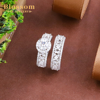 Blossom CS Bijoux en gros, Ensemble de deux bagues pour femme en Argent 925 et Zircon, style Tendance Arabe
