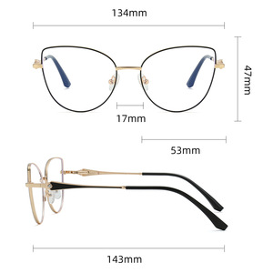 <span class=keywords><strong>Lunettes</strong></span> optiques œil-<span class=keywords><strong>de</strong></span>-chat pour femmes, monture tendance, anti-lumière bleue, verres unis, surdimensionnées, pour ordinateur, avec prescription - Product Image 5