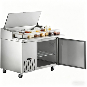 Table de préparation de salades à commande numérique |   Table à salade à porte simple avec système de refroidissement ventilé et structure en acier inoxydable - Product Image 4