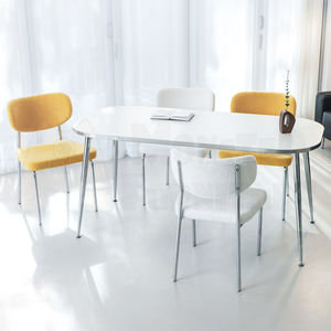 The Maison Hailey <b>Dining</b> <b>Table</b> Durable Easy Clean Surface Sturdy Lightweight Design Premium Chrome Powder Coated Steel Legs - Product Image 4