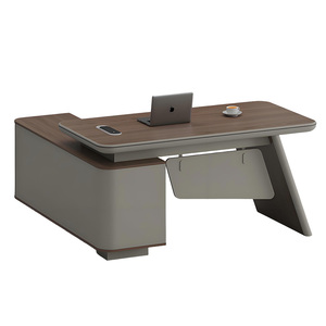 Bureau de direction moderne en bois avec tiroirs pour le travail à domicile, idéal pour les secrétaires, les cadres et les PDG – Mobilier de luxe - Product Image 5