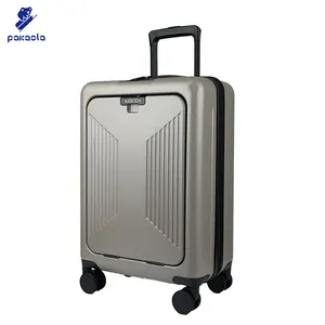 Bagage à main Valise rigide PC avec poche avant Chariot de charge USB pour bagages avec serrures TSA