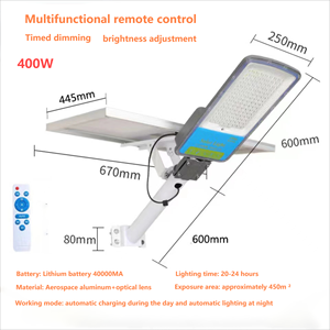 Ngoài trời không thấm nước góc rộng dẫn năng lượng mặt trời đèn pha IP65 hoàng hôn Bình Minh đèn an toàn điều khiển từ xa cảm biến chuyển động cho bãi đậu xe - Product Image 5