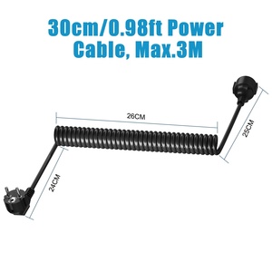 Câble spiralé de protection Linsheng extensible de 0,6 <span class=keywords><strong>m</strong></span> à 2 <span class=keywords><strong>m</strong></span> max IP20 3 x 1,0 mm Câble d'extension avec prise et raccord - Product Image 4