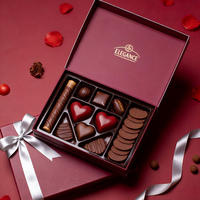 Individuelle Goldfolien-Logo Matte Burgunderrote Magnetische Flip-Top Schokoladengeschenkbox mit Trenneinsatz für den Valentinstag