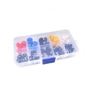 สวิตช์สัมผัส 25 ชิ้น พร้อมฝาครอบปุ่ม สีสันหลากหลาย DIY สวิตช์ไมโครแบบกล่อง 12 * 12 * 7.3 มม. - Product Image 1