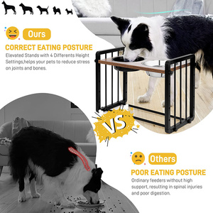 JH-Mech Mengurangi Ketegangan Leher dan Sendi 4 Tingkat Ketinggian yang Dapat Disesuaikan Ideal Tahan Lama dan Kokoh Mangkuk Anjing yang Dapat Diangkat dan Disesuaikan - Product Image 4