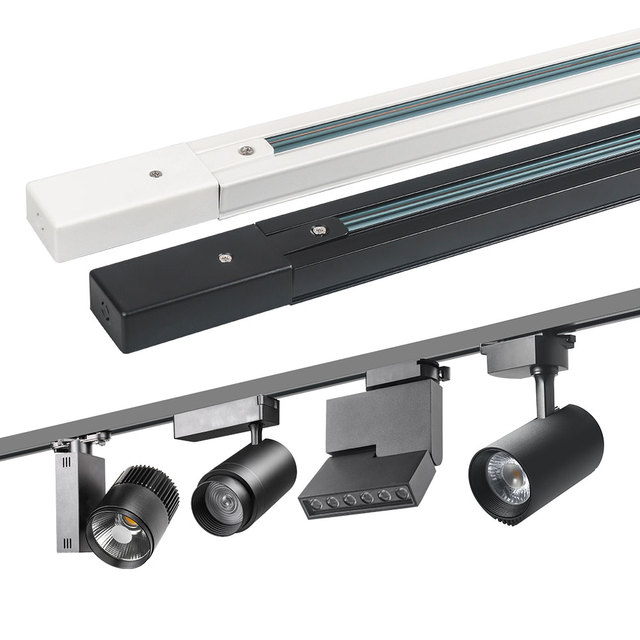 Commercial Lighting 2/3/4 Wires Led Track Lights Accessories Adapter LED Track Rail or 1M 2M 3M Rail Led Lamp Lighting System