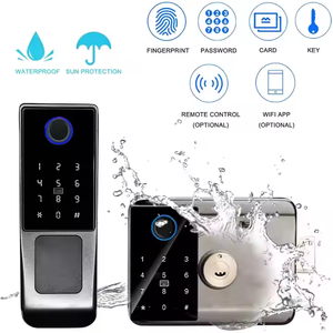 Aiendi Outdoor Keyboard Digital Fingerprint Smart Wifi Double Ttlock Outside Metal for Waterproof Gate Door Rim <b>Lock</b> AIENDI-X1 B - Product Image 2