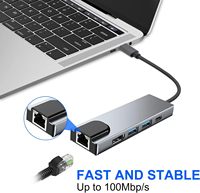 Base de Conexión para Disco Duro Multifunción SY 5 en 1: HDMI 4K, Ethernet 100M, Puertos USB 3.0 Tipo C para Computadora Portátil