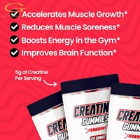 Gomitas de Creatina Monohidrato Chumita para el Crecimiento Muscular y Suplemento Deportivo Pre-Entrenamiento para Adultos