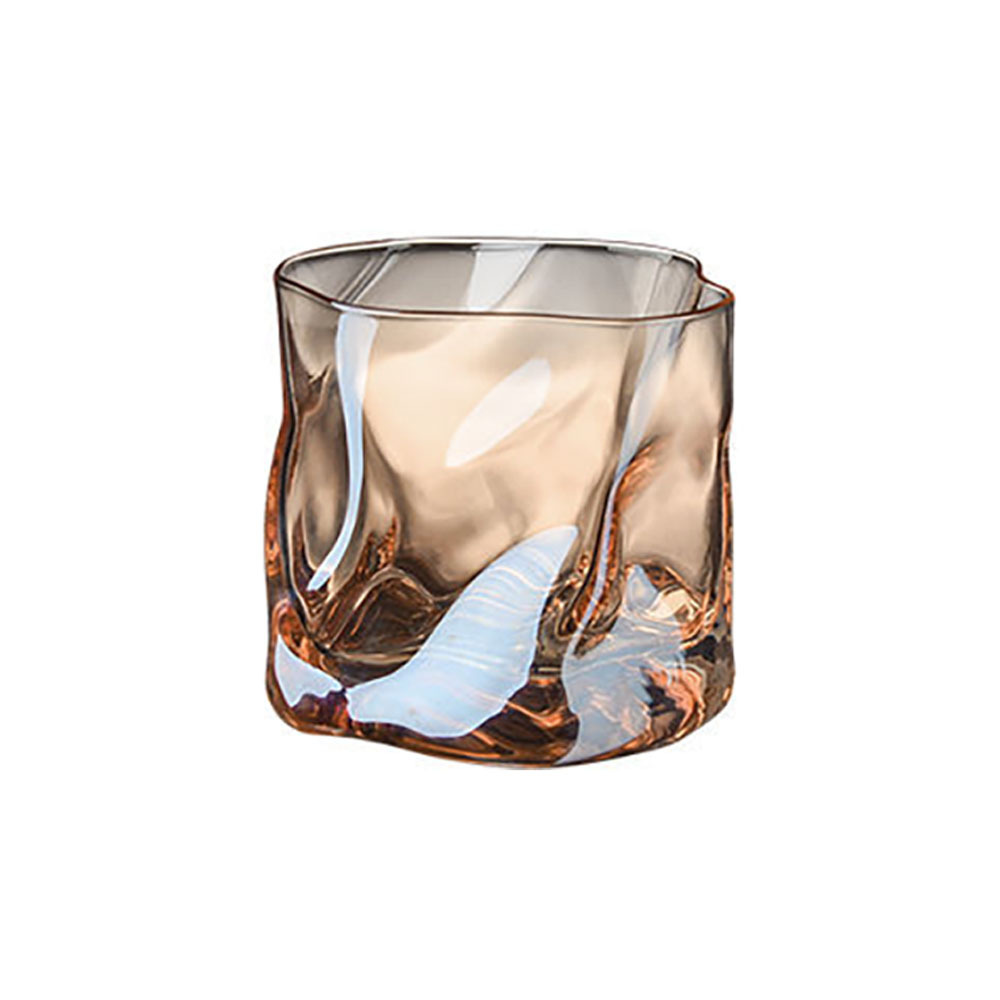 Sample 260ml high quality customized iridescent murano tumbler crystal cups colorful whisky glass