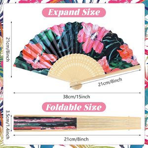 Pafu tùy chỉnh Hawaii luau Wedding party Nguồn cung cấp Havana đêm gấp người hâm mộ Hibiscus nhiệt đới gấp Cuba cầm tay người hâm mộ - Product Image 2