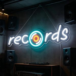 Records Led Letreros Neon LED indoor hanging ambient light shop <b>sign</b> wall decoration light entrance indicator light Custom5V 12V - Product Image 5