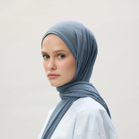 Hijab Wanita Muslim Bahan Katun Jersey Warna Solid Berkualitas Tinggi, Aman untuk Kulit, Hipoalergenik, Bernapas, Nyaman Seharian
