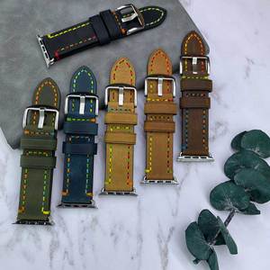 Heqi สายนาฬิกาหนังพรีเมี่ยมสำหรับ <span class=keywords><strong>Apple</strong></span> <span class=keywords><strong>Watch</strong></span> Series 8 7 6 5 4 <span class=keywords><strong>3</strong></span> 44มม. 40มม. 42มม. - Product Image 6