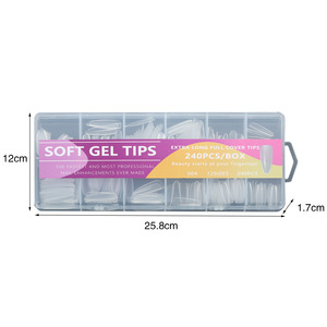 Nouveau produit – 240 pièces/boîte – Faux ongles fins en PMMA – Ultra fins, sans rayures, demi-cap ou entièrement recouvrants – Produits pour ongles - Product Image 2
