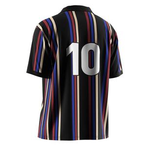 Maillot de football polo rayé à col en V avec inserts anti-humidité et tissage à séchage rapide, idéal pour les tournois - Product Image 6