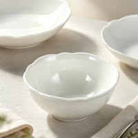 JQY Assiettes élégantes en porcelaine blanche pour restaurants de haute cuisine, hôtels, ensembles de vaisselle, style français, ensembles de vaisselle en céramique