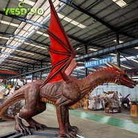 Modèle de dragon volant 3D personnalisable Dragon de feu animatronique réaliste pour enfants à monnayeur avec fumée de bouche Parcs à effets de feu