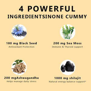 Shilajit Gummies Soulager le stress mental Améliorer l'absorption des nutriments Bénéfique pour le système immunitaire Supplément Ashwagandha - Product Image 4