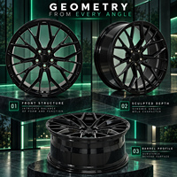 Jantes forgées 6061-T6 à 10 branches en Y, finition noir brillant, concaves peu profondes, 18-22 pouces, 5x112 5x120 5x130 pour BMW Audi Mercedes-Benz