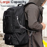 Sac à dos de voyage extra large 80L avec port USB, imperméable, extensible, compartiment à chaussures, sac de randonnée pour hommes, pour le camping