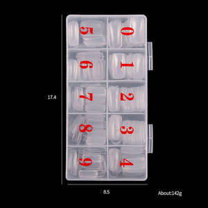 <span class=keywords><strong>Professionnel</strong></span> ABS Couverture Complète et Demi-Couverture Français Nail Art Pointes d'Ongles Artificielles dans des Capsules Acryliques Transparentes pour les Doigts - Product Image 5