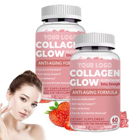 Complément Anti-Âge Glutathion Collagène Bonbons Gommeux Éclat Peptides Saveur Fraise Formule Unique Soin de la Peau Soutien Immunitaire