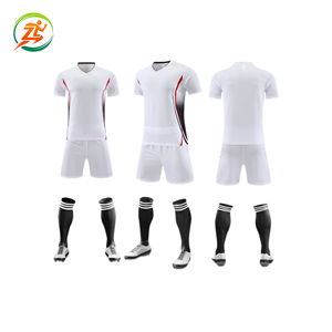 Aanpasbaar teamnaam voetbaltenue 100% polyester ademende stof hittetransfer bedrukt kleurenblokpatroon kort - Product Image 4