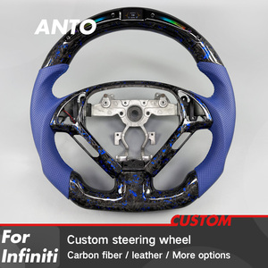 <span class=keywords><strong>Volant</strong></span> de direction en fibre de carbone forgée bleu véritable personnalisé avec affichage LED intelligent, style sport pour Infiniti G37 <span class=keywords><strong>G25</strong></span> G35 QX50 QX60 QX70 - Product Image 2