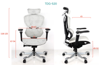 Chaise de jeu ergonomique accoudoir réglable de luxe confortable en filet chaises pivotantes avec repose-pieds pour Gamer ordinateur PC