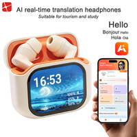 Auriculares Inteligentes con Traductor IA, Pantalla Táctil a Todo Color, Pantalla Digital, Cancelación de Ruido Activa (ANC), Resistentes al Agua, Traducción en Tiempo Real y Sin Conexión para Viajes