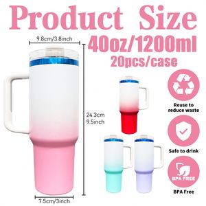 Nuevo Vaso Térmico de Acero Inoxidable de Doble Pared de 40oz con Color Azul Degradado en el Interior para Grabado Láser, Modelo 2025 - Product Image 2