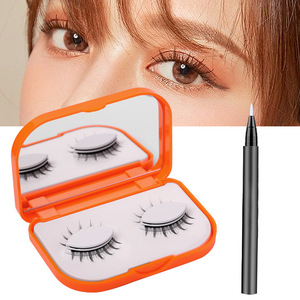 Pestañas profesionales de fibra sintética para mujer, para maquillaje de belleza de ojos, bonitas pestañas postizas reversibles, no requiere pegamento - Product Image 2