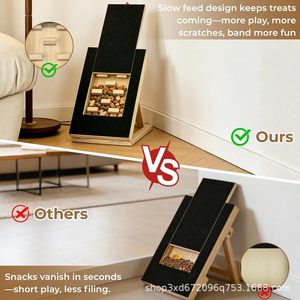 Wooden dog <b>scratching</b> <b>post</b>, adjustable dog food feeder, solid wood pull-out dog nail scraper, wooden pet <b>scratching</b> <b>post</b>. - Product Image 4