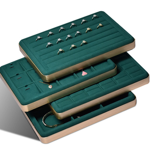 Plateau d'affichage de bijoux de luxe de bateau rapide cadre en métal plateau pendentif anneau affichage plateau de bijoux détachable - Product Image 4