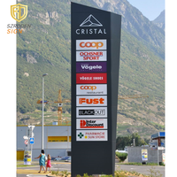 Panneaux publicitaires LED en acier inoxydable pour extérieur, lettres lumineuses 3D, totem de guidage de rue, résistant aux intempéries IP65, à poser au sol