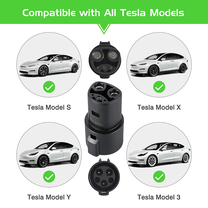 80A Electric Vehicle Charge Adaptor EV Car Adapter J1772  to Type 1 EV Adapter for Tesla Charger Supercharger Type1 To Tesla