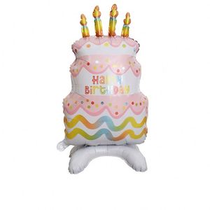 Birthday Cake Shape Standing Outdoor <b>Decoration</b> for Event Ornament Kids Baby Shower Party Supplies Foil <b>Balloon</b> - Product Image 5