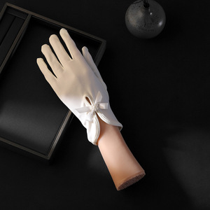 <span class=keywords><strong>Guanti</strong></span> da sposa piccolo fiocco bianco abito da sposa corto elegante abbinamento ornamenti accessori <span class=keywords><strong>per</strong></span> ragazze - Product Image 1