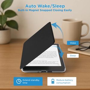 Azzsy 360 xoay từ chống sốc Kindle PaperWhite thế hệ thứ 11 rõ ràng trở lại trường hợp PU + rõ ràng vật liệu acrylic - Product Image 6