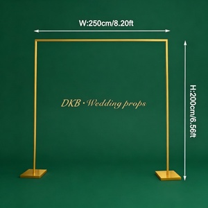 DKB Gold <b>Wedding</b> <b>Props</b> Stage Background Rack Background Iron Decorative Flower Rack Custom Gilded Gold <b>Wedding</b> square Arch Rack - Product Image 2
