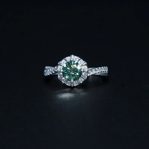 خاتم زفاف وخطوبة فاخر من الفضة الإسترلينية عيار 925 مع حجر الموزانيت ومرصع بالألماس الكامل على شكل نجمة سداسية - Product Image 5